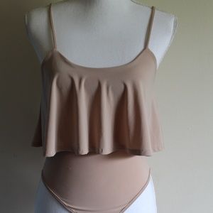 NWT FOREVER 21 RUFFLED TOP BODYSUIT